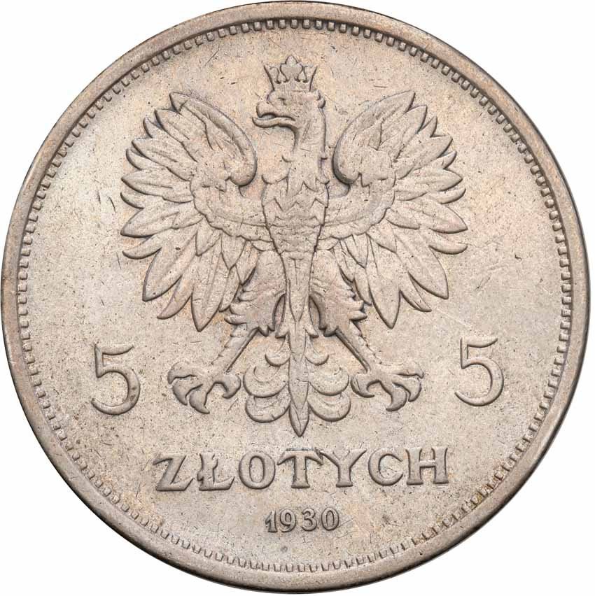 II RP. 5 złotych 1930 Sztandar stempel GŁĘBOKI